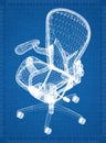 Chair blueprint Ã¢â¬â 3D perspective